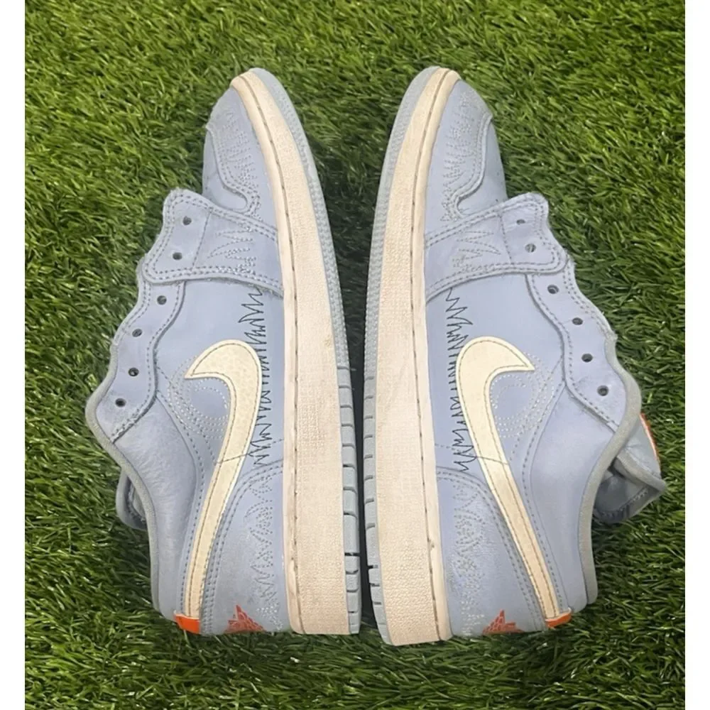 Nike Air Jordan 1 Low SE Blue Stitch White Green Red DO8227-400 4.5Y